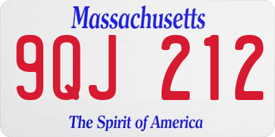 MA license plate 9QJ212
