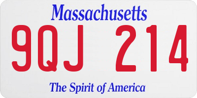 MA license plate 9QJ214