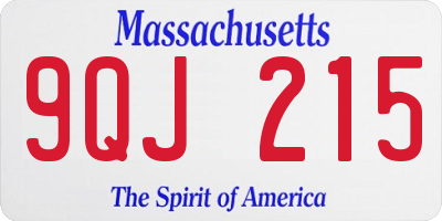 MA license plate 9QJ215