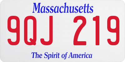 MA license plate 9QJ219