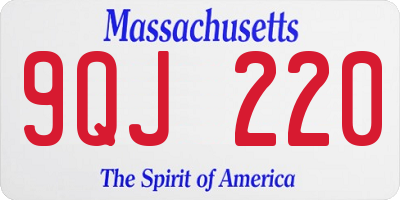 MA license plate 9QJ220