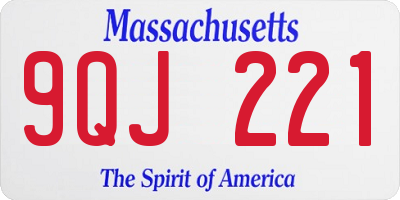 MA license plate 9QJ221