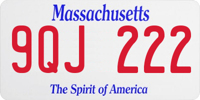 MA license plate 9QJ222