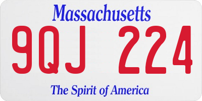 MA license plate 9QJ224