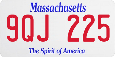 MA license plate 9QJ225