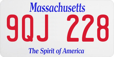 MA license plate 9QJ228