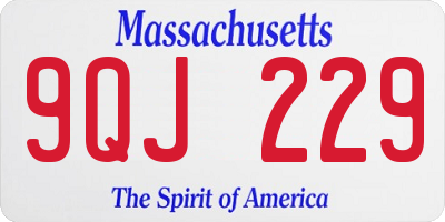MA license plate 9QJ229
