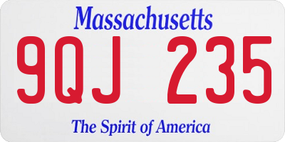 MA license plate 9QJ235