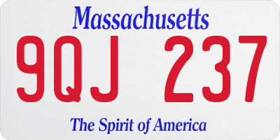 MA license plate 9QJ237