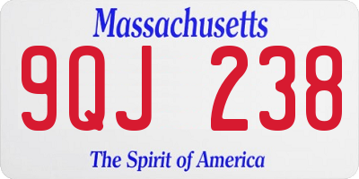 MA license plate 9QJ238