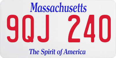 MA license plate 9QJ240