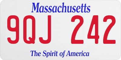 MA license plate 9QJ242