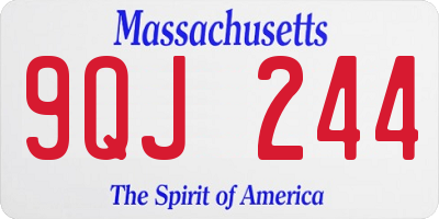 MA license plate 9QJ244