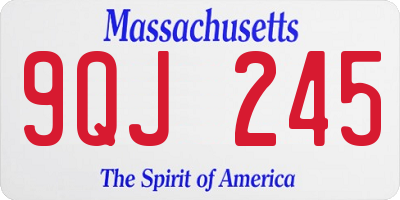 MA license plate 9QJ245