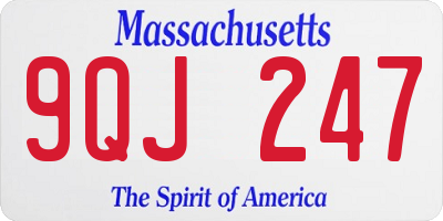 MA license plate 9QJ247