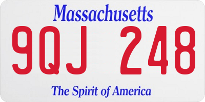 MA license plate 9QJ248