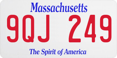 MA license plate 9QJ249
