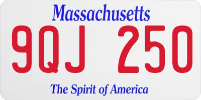 MA license plate 9QJ250