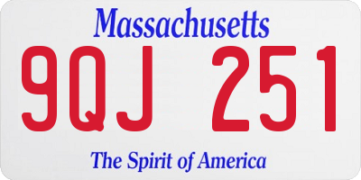 MA license plate 9QJ251