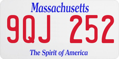 MA license plate 9QJ252