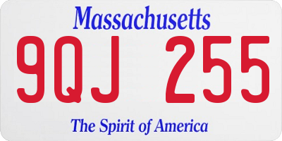 MA license plate 9QJ255