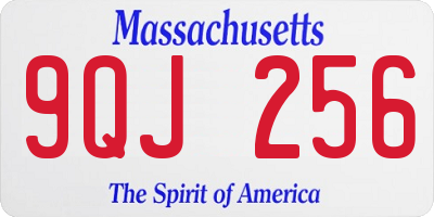 MA license plate 9QJ256
