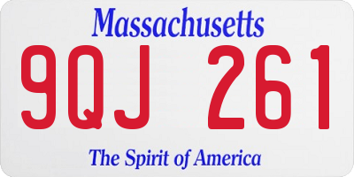 MA license plate 9QJ261