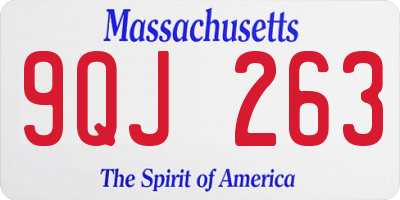 MA license plate 9QJ263