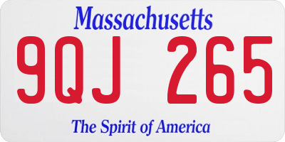 MA license plate 9QJ265