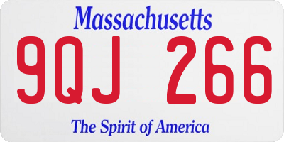 MA license plate 9QJ266