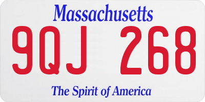 MA license plate 9QJ268