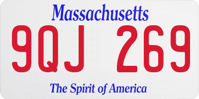 MA license plate 9QJ269