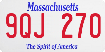 MA license plate 9QJ270