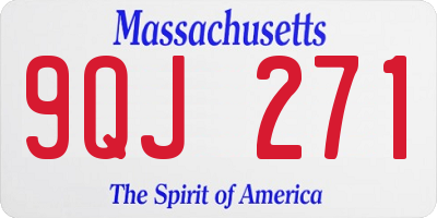 MA license plate 9QJ271