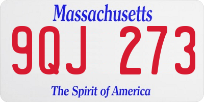 MA license plate 9QJ273