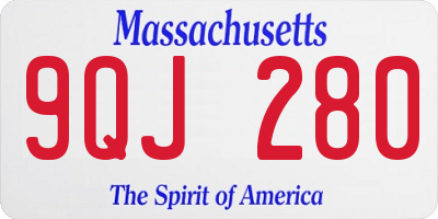 MA license plate 9QJ280