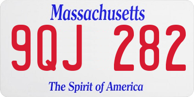 MA license plate 9QJ282