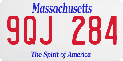 MA license plate 9QJ284