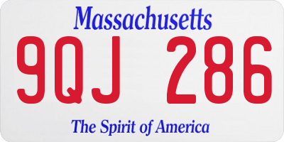 MA license plate 9QJ286