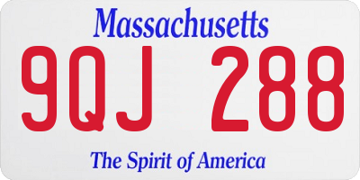 MA license plate 9QJ288