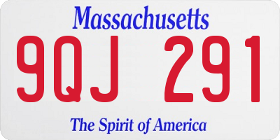 MA license plate 9QJ291