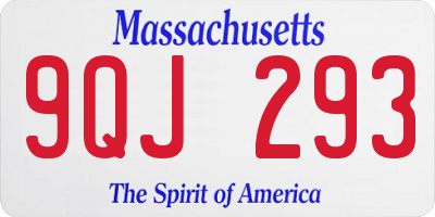 MA license plate 9QJ293