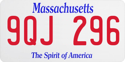 MA license plate 9QJ296