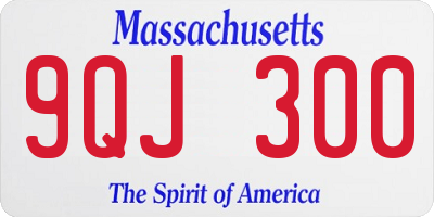 MA license plate 9QJ300