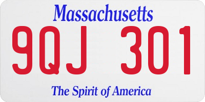 MA license plate 9QJ301