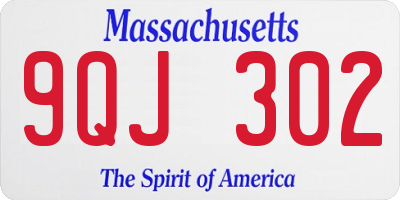 MA license plate 9QJ302