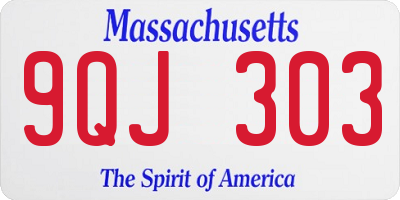 MA license plate 9QJ303