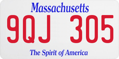 MA license plate 9QJ305