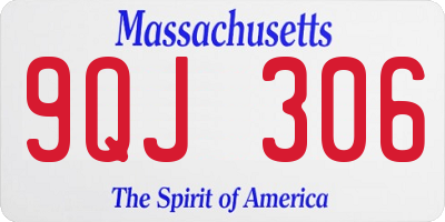 MA license plate 9QJ306