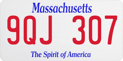 MA license plate 9QJ307